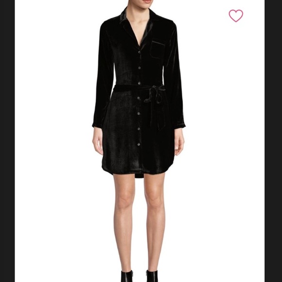 black velvet shirt dress
